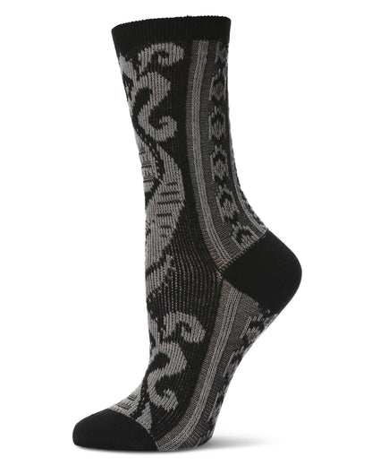 Women's S-Swirl Super Comfi Soft-Fit Crew Sock : Color: Black