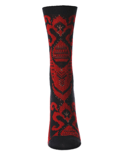 Women's S-Swirl Super Comfi Soft-Fit Crew Sock : Color: Black