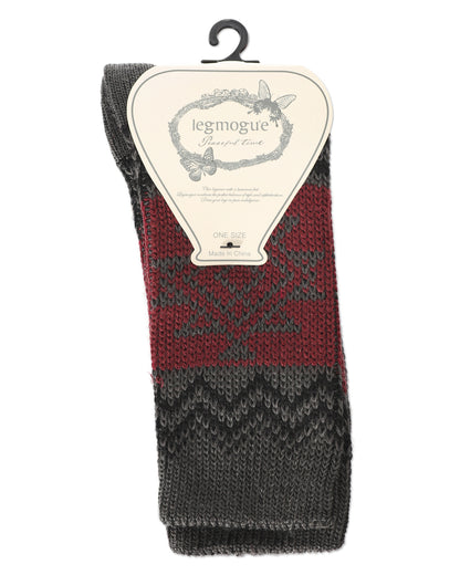 Women's Diamond Line Fashion Soft-Fit Crew Sock : Color: Black