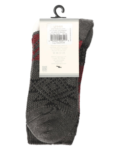 Women's Diamond Line Fashion Soft-Fit Crew Sock : Color: Black