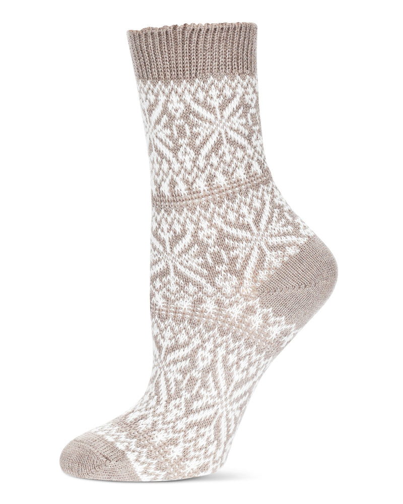 Women's Traditional Cozy Snowflake Crew Socks