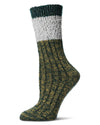 Women's Distinctone Stripe Soft-Fit Wool Blend Crew Socks : Color: Forest Green