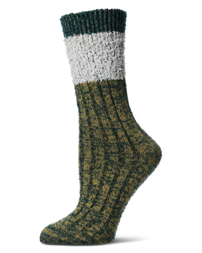 Women's Distinctone Stripe Soft-Fit Wool Blend Crew Socks : Color: Forest Green