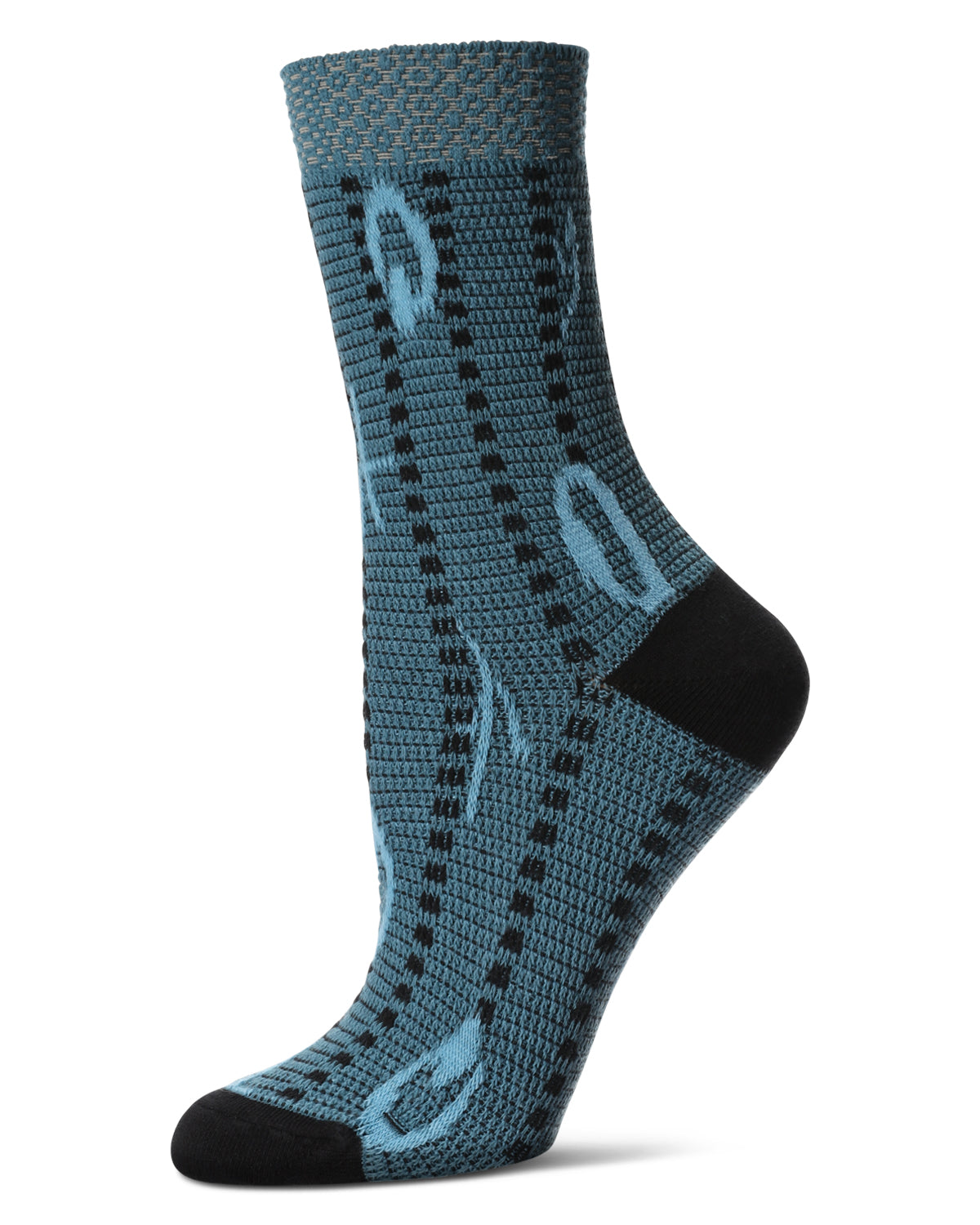 Women's Beautiful Peacock Pattern Soft-Fit Crew Sock : Color: Blue