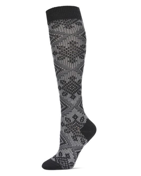 Women's Diamondsign Southwest Inspired Knee High Sock : Color: Black