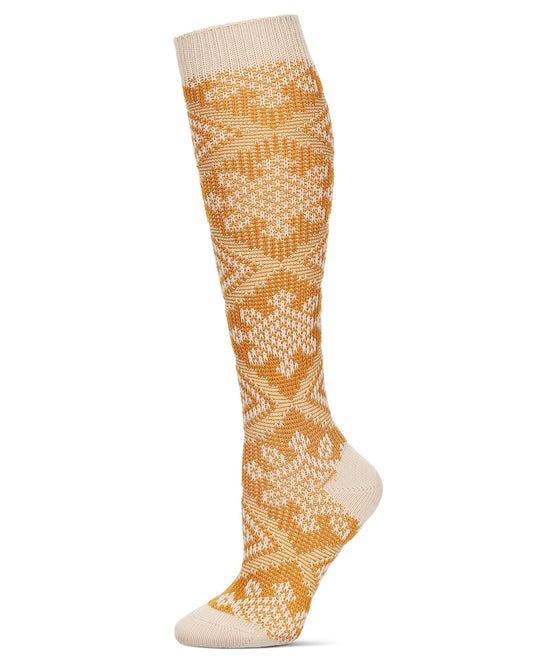 Women's Diamondsign Southwest Inspired Knee High Sock : Color: Ivory