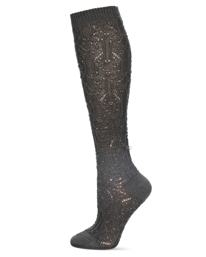 Women's Net Flow Textured Open Knit Knee High Sock