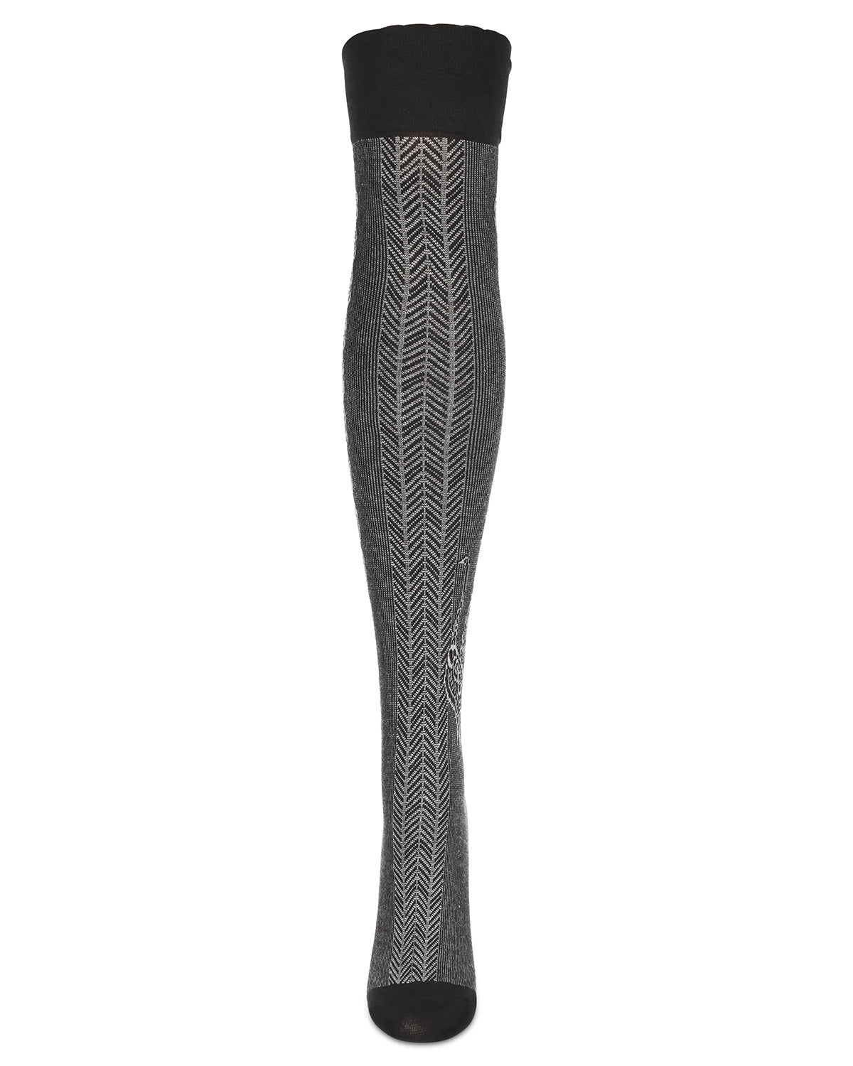 Women's Pretty Peacock Cotton Blend Over The Knee Sock : Color: Black