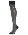 Women's Pretty Peacock Cotton Blend Over The Knee Sock : Color: Black