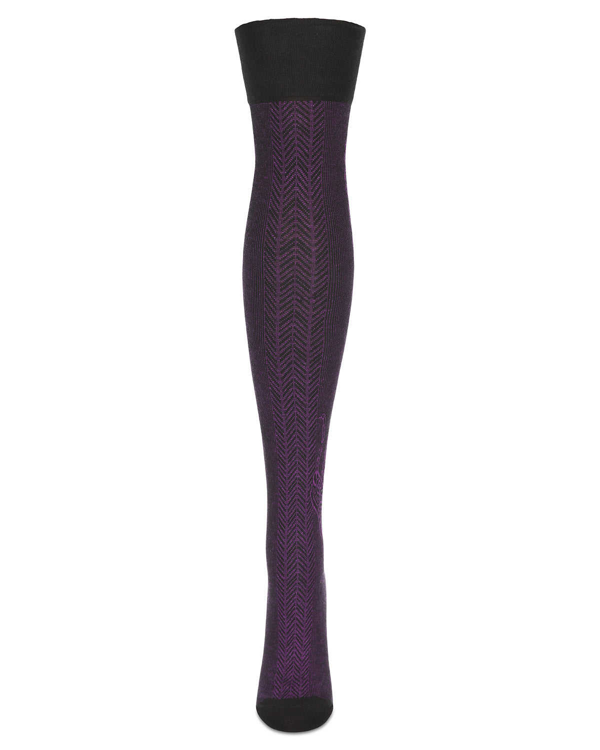 Women's Pretty Peacock Cotton Blend Over The Knee Sock : Color: Black