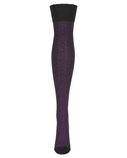 Women's Pretty Peacock Cotton Blend Over The Knee Sock : Color: Black
