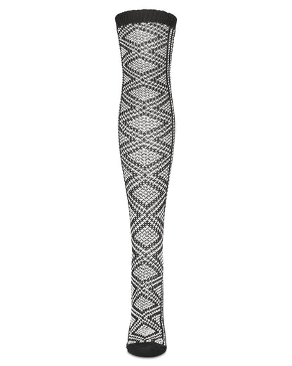 Women's Diamond Tone Over The Knee Warm Sock : Color: Black