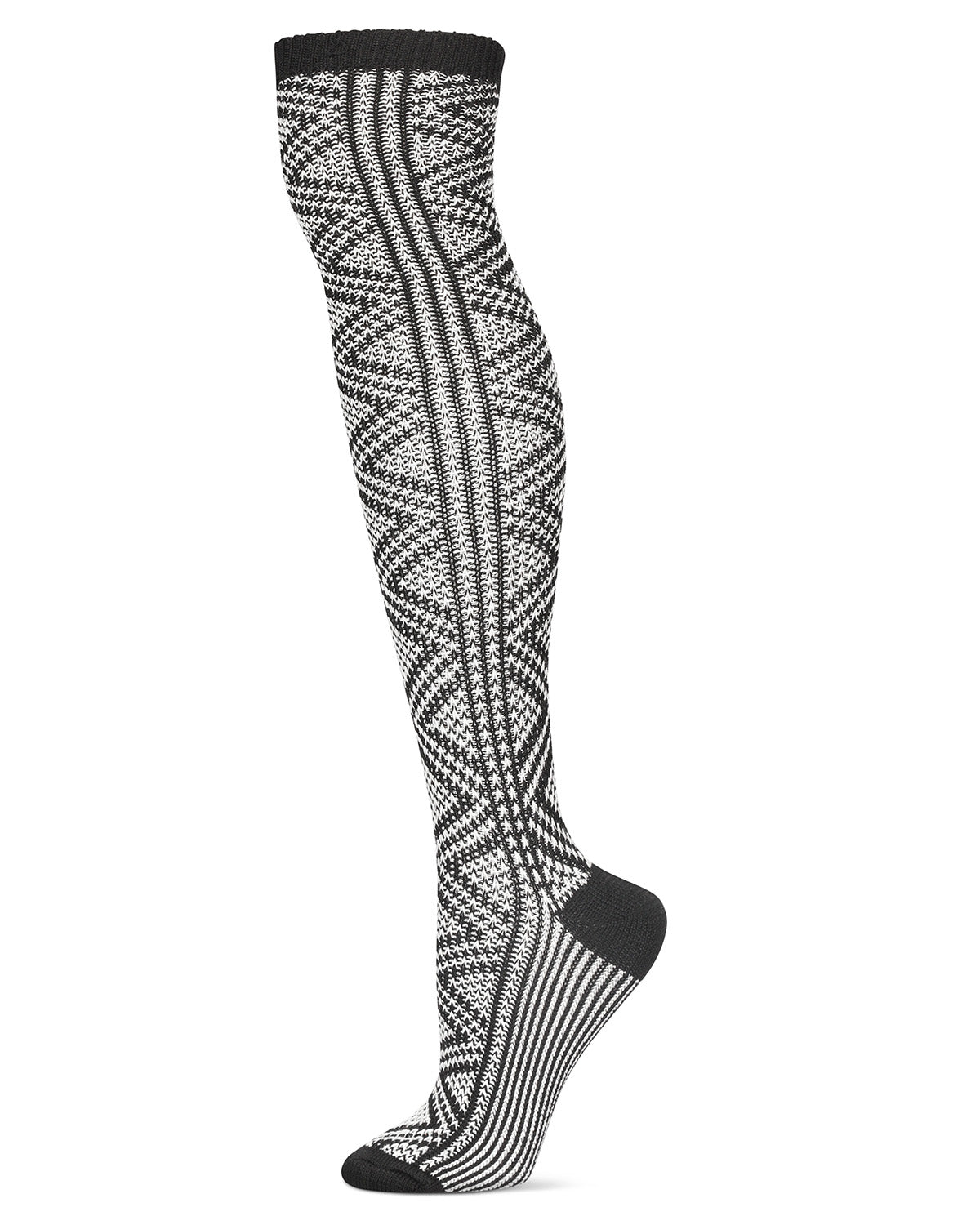 Women's Diamond Tone Over The Knee Warm Sock : Color: Black