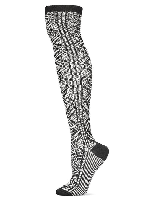 Women's Diamond Tone Over The Knee Warm Sock : Color: Black