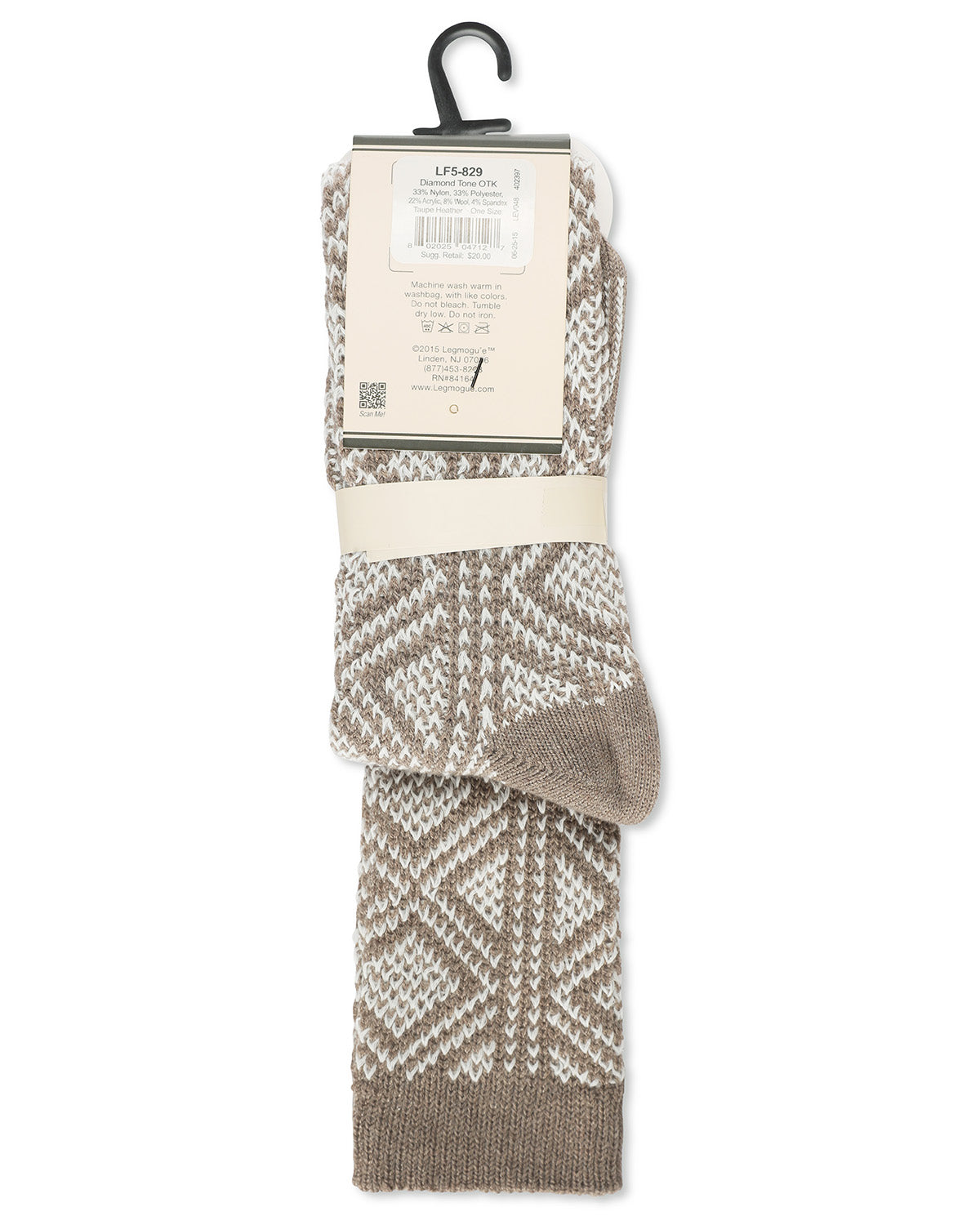 Women's Diamond Tone Over The Knee Warm Sock : Color: Black