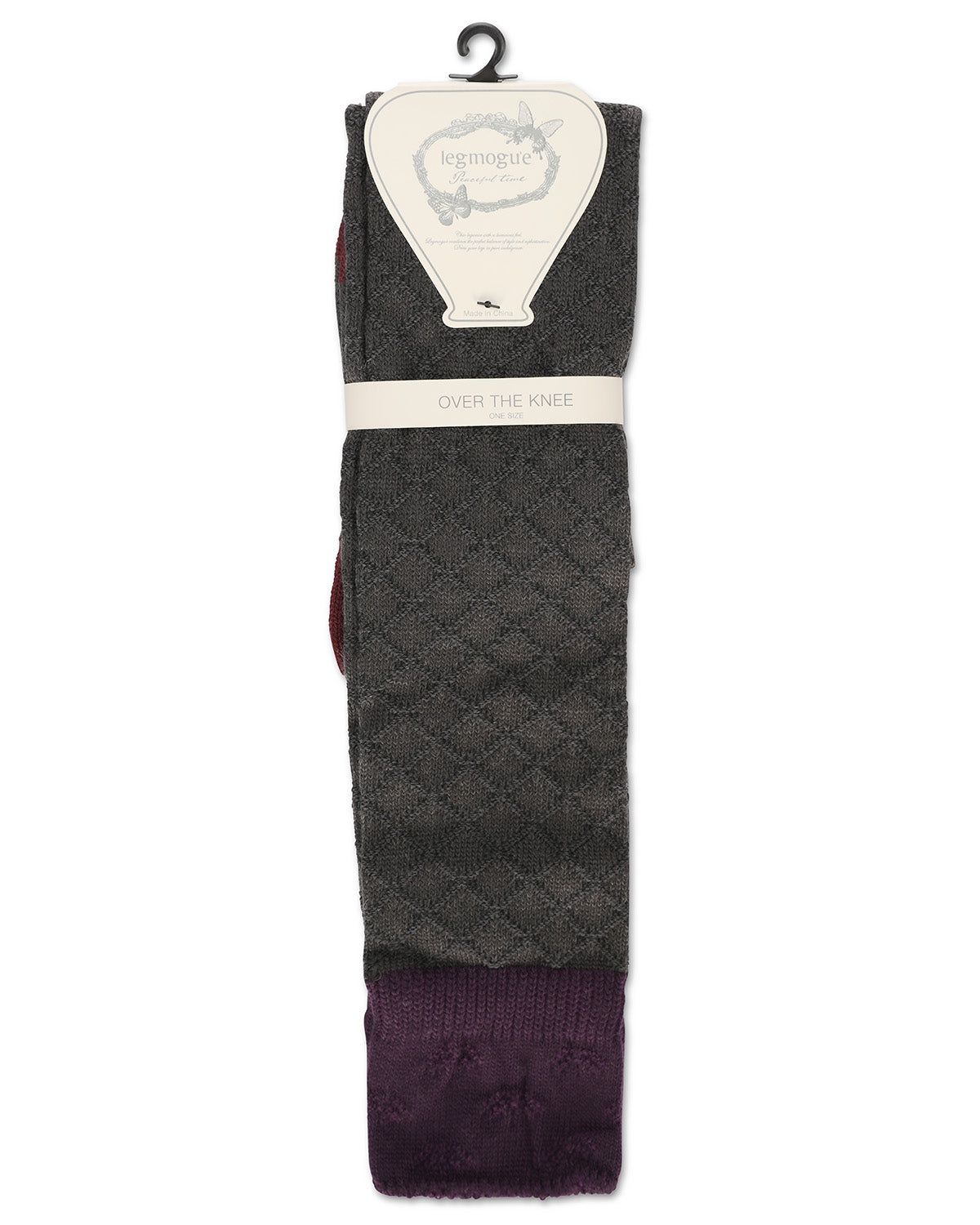 Women's Leaf Burst Over The Knee Warm Knit Sock : Color: Black