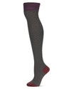 Women's Leaf Burst Over The Knee Warm Knit Sock : Color: Dark Gray Heather