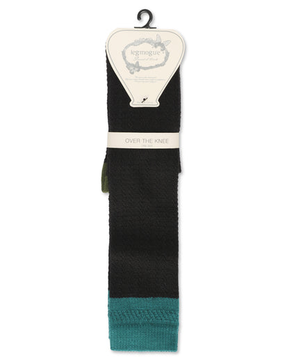 Women's Chic Slant Wool Blend Over The Knee Warm Sock : Color: Black