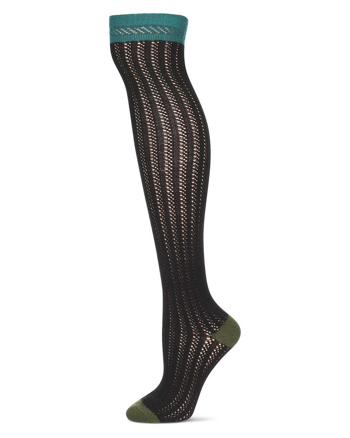 Women's Chic Slant Wool Blend Over The Knee Warm Sock : Color: Black