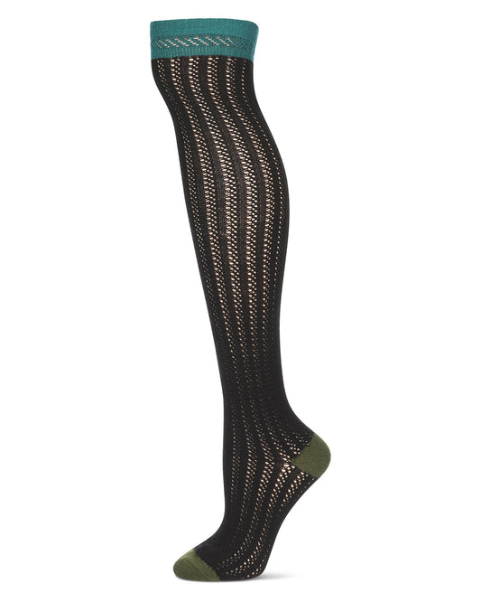 Women's Chic Slant Wool Blend Over The Knee Warm Sock : Color: Black