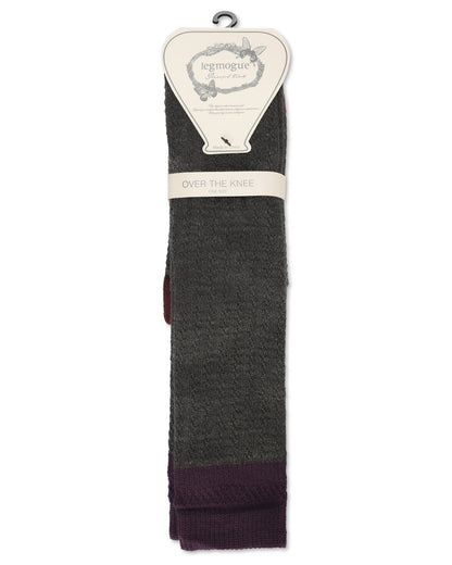 Women's Chic Slant Wool Blend Over The Knee Warm Sock : Color: Black
