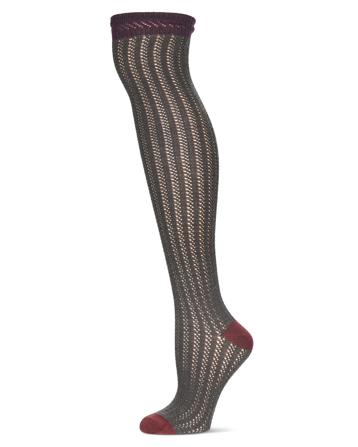 Women's Chic Slant Wool Blend Over The Knee Warm Sock : Color: Dark Gray Heather