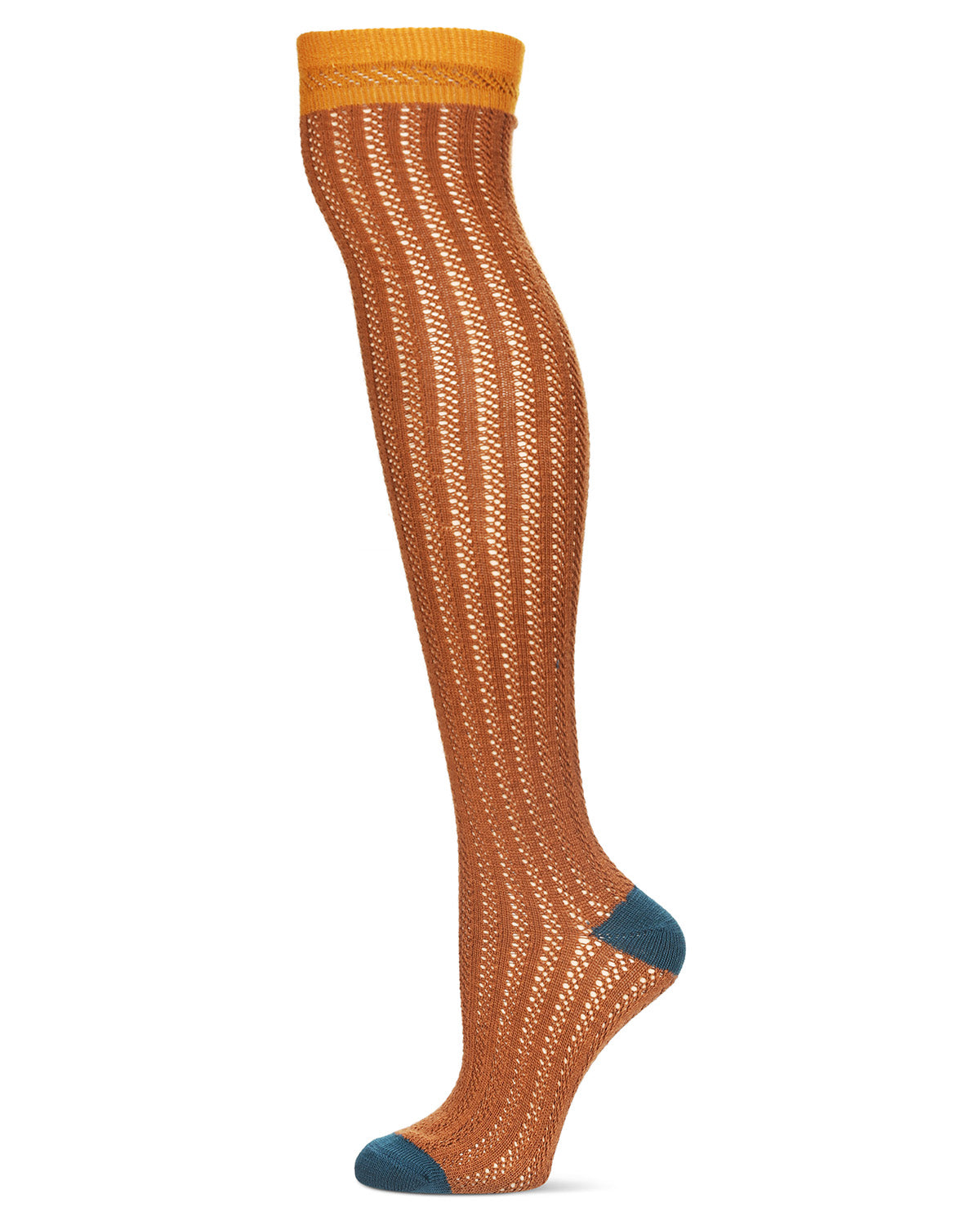 Women's Chic Slant Wool Blend Over The Knee Warm Sock : Color: Mocha Bisque
