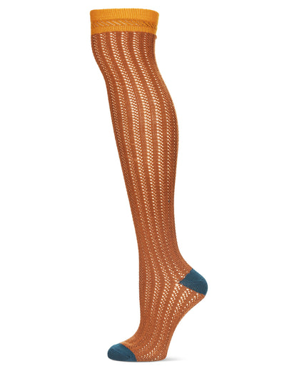 Women's Chic Slant Wool Blend Over The Knee Warm Sock : Color: Mocha Bisque