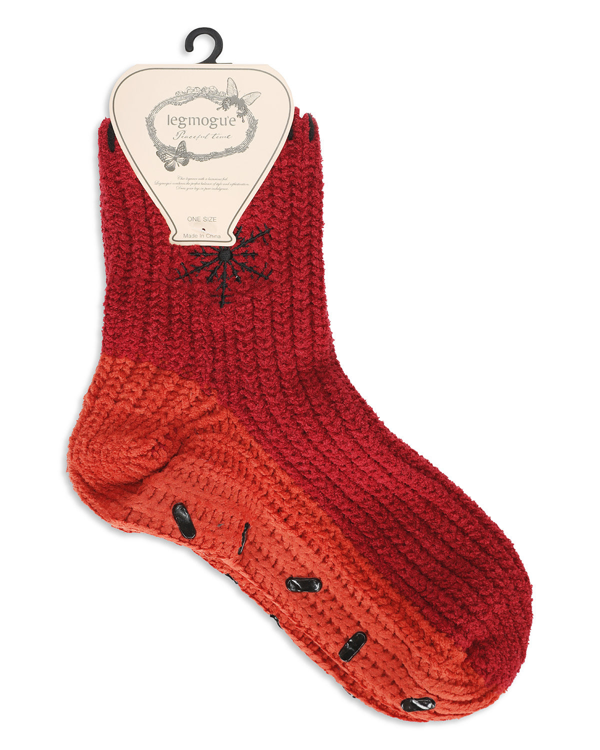 Women's Snowflake Block Chenille Non-Skid Slipper Sock