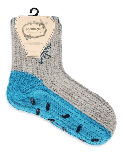 Women's Snowflake Block Chenille Non-Skid Slipper Sock