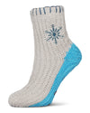 Women's Snowflake Block Chenille Non-Skid Slipper Sock