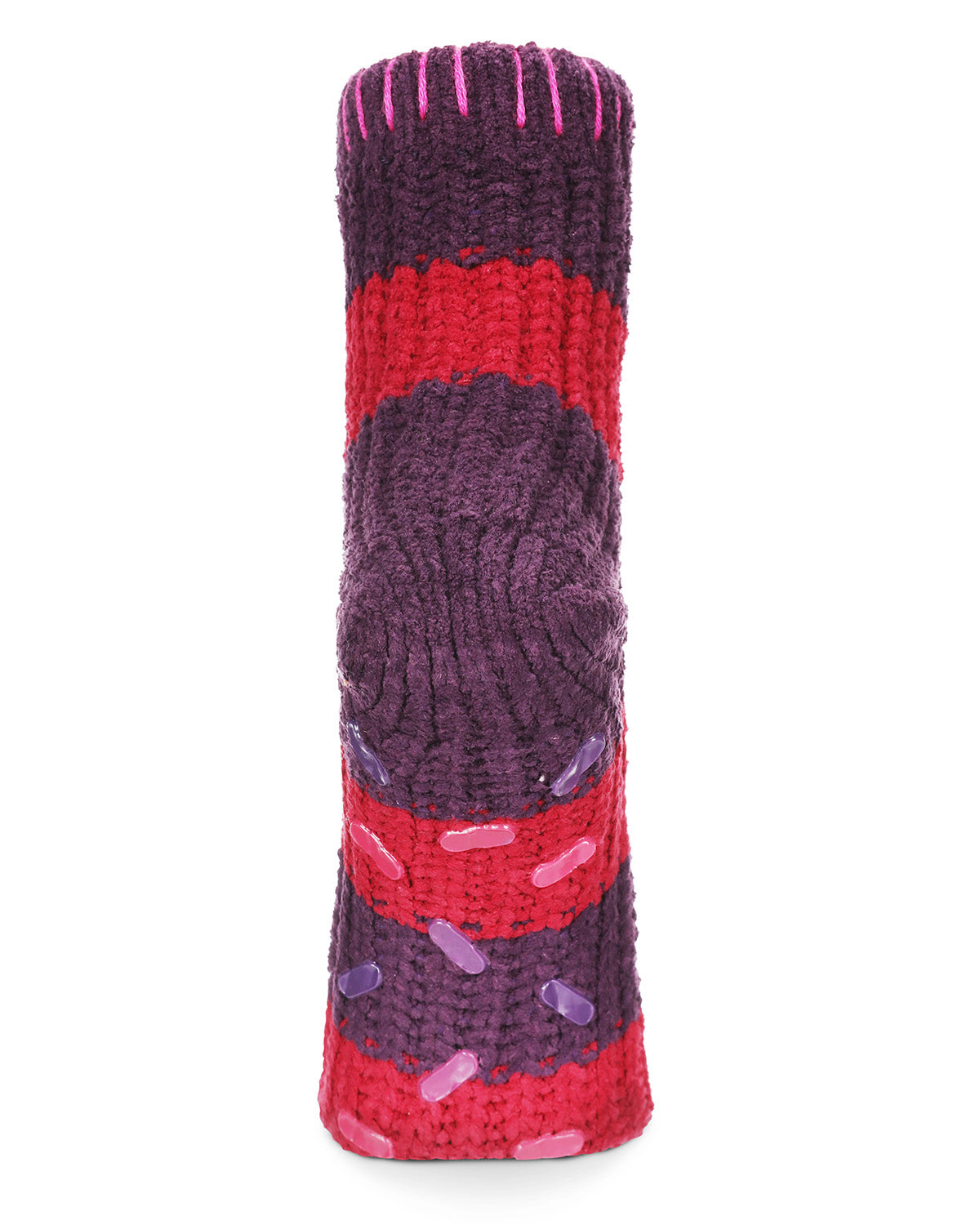 Women's Wide Stripe Chenille Non-Skid Slipper Crew Sock : Color: Legion Blue