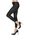 Women's Screziata Dappled Leatherlook Ankle Length Leggings : Color: Black
