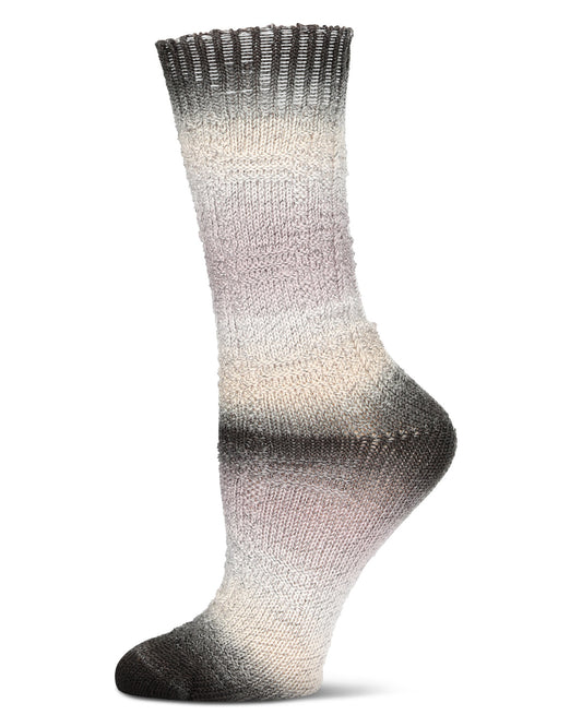 Women's Gradient Stripe Soft and Warm Crew Sock : Color: Gray