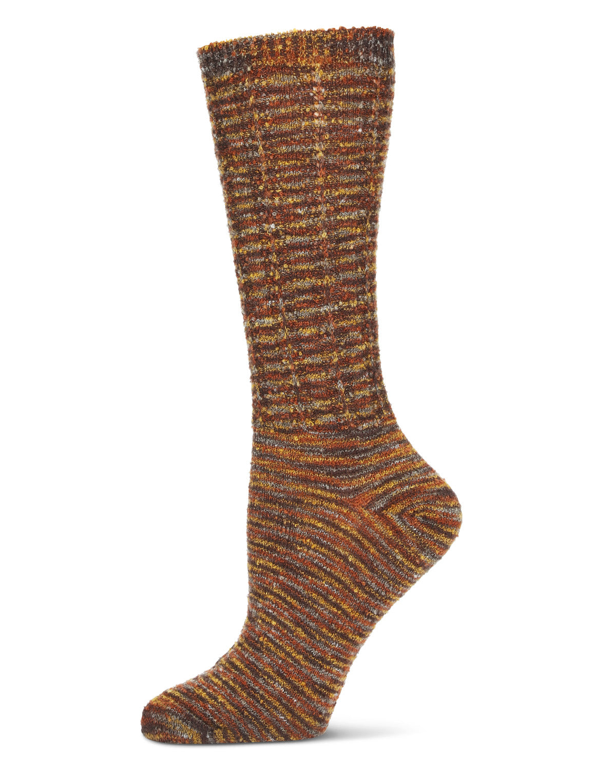 Women's Spacedye Multicolor Cozy Crew Sock : Color: Rust