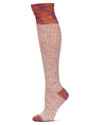 Women's Fuzzy Mixed Threads Cotton Blend Knee High Sock : Color: Berry Multi