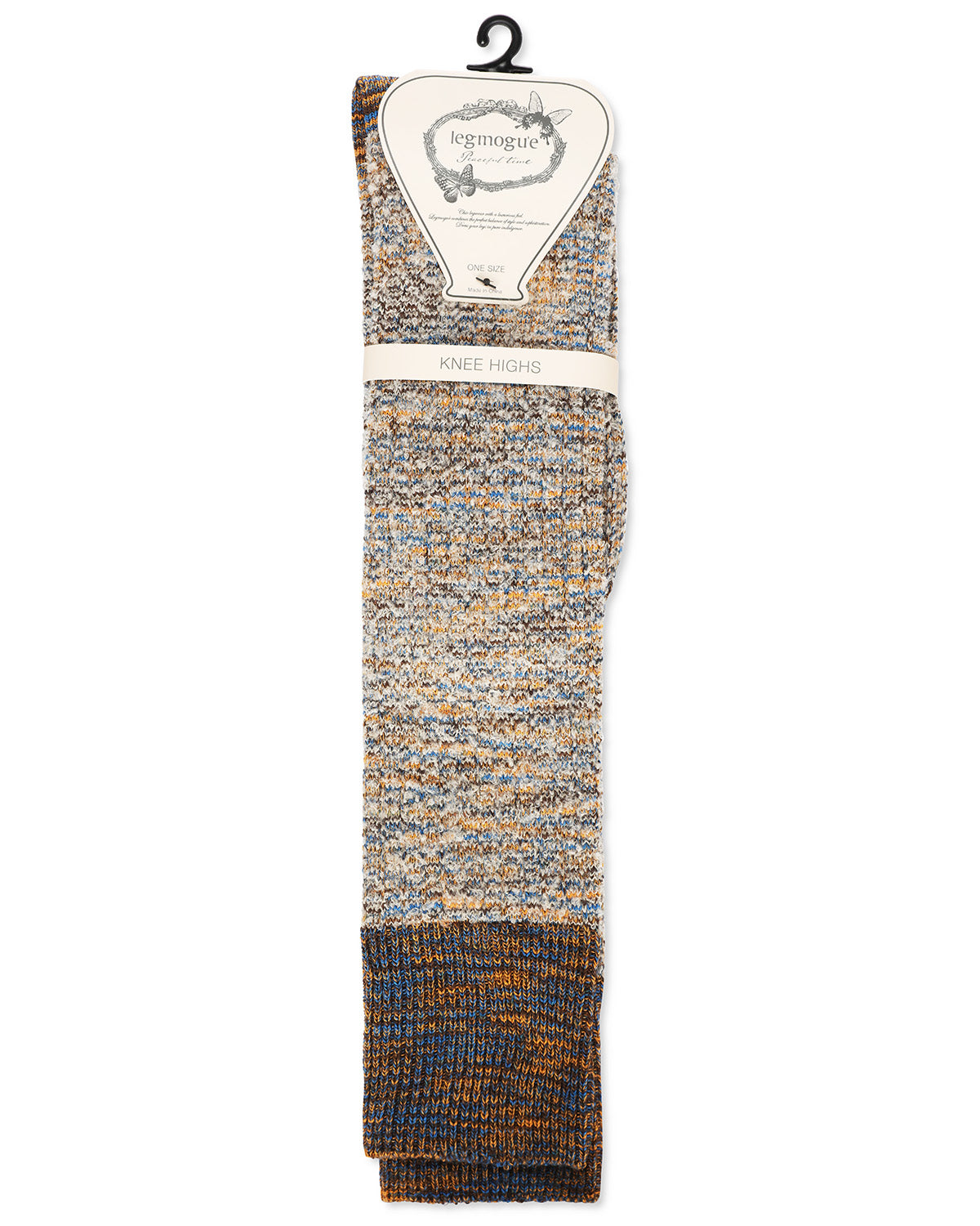 Women's Fuzzy Mixed Threads Cotton Blend Knee High Sock : Color: Blue Multi