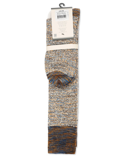 Women's Fuzzy Mixed Threads Cotton Blend Knee High Sock : Color: Blue Multi