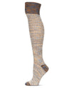 Women's Fuzzy Mixed Threads Cotton Blend Knee High Sock : Color: Rust Multi