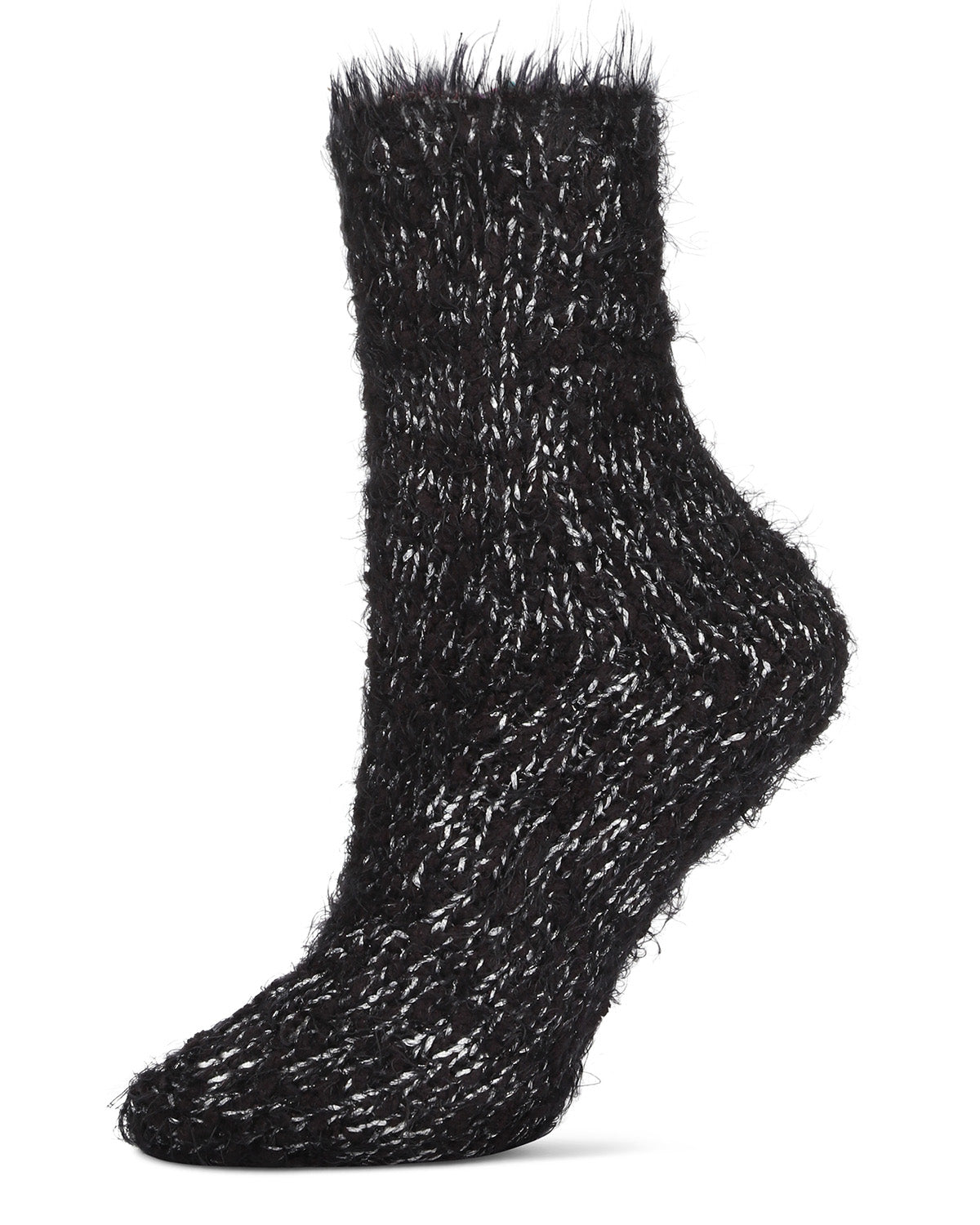 Women's Warm Fuzzy Yarn Classic Crew Sock : Color: Black