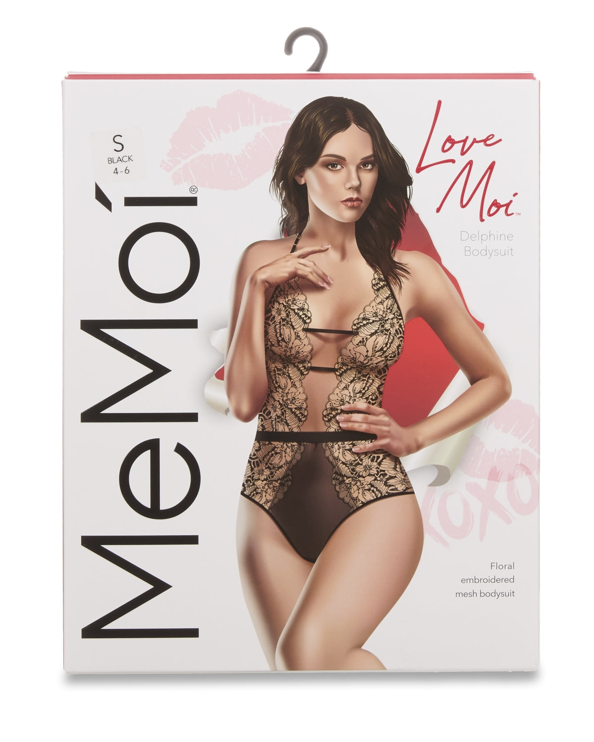 Women's Delphine Sultry See-Through Bodysuit : Color: Black