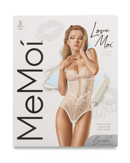 Women's Odette Mesh Lace Cheeky-Cut Bodysuit : Color: White