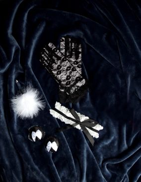 4 Piece Women's J'adore French Maid Fantasy Play Set : Color: Black