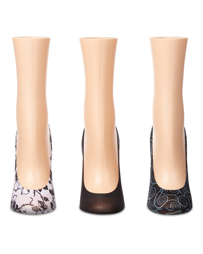 3 Pairs Women's Fine-Edge Non-Slip Shoe Liner Socks