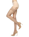 Women's Nudes Ultra Bare Lace Top Thigh Highs : Color: Black