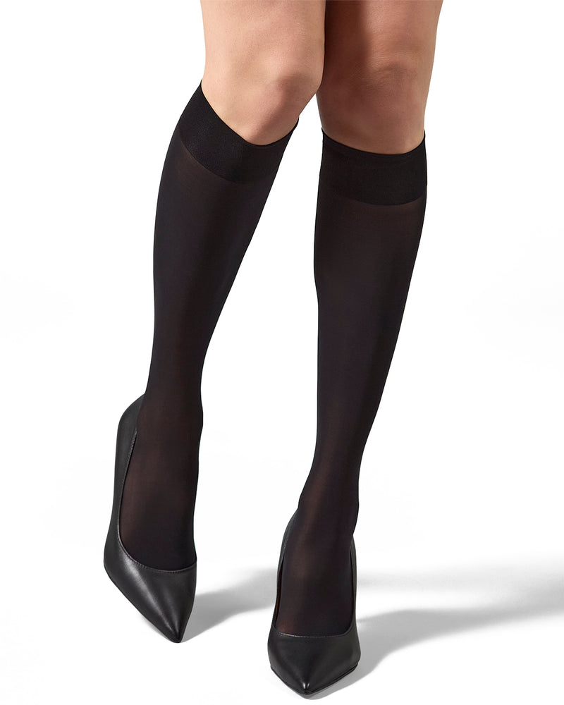 Women's Second Skin Semi Opaque Knee Highs