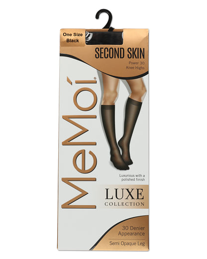 Women's Second Skin Semi Opaque Knee Highs : Color: Black
