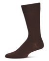 Men's Flat Knit Cotton Blend Socks with Side Lines : Color: Brown