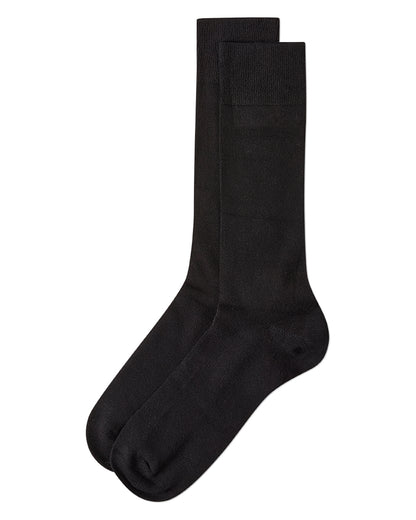 Men's Modal Durable and Flexible Solid Crew Sock : Color: Black