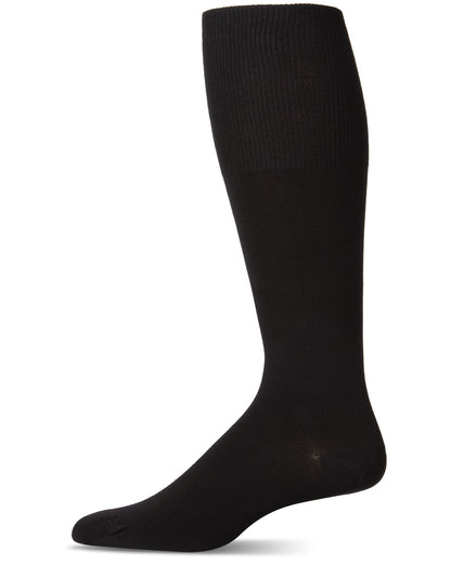 Men's Modal Durable and Flexible Flat Over The Calf Sock : Color: Black